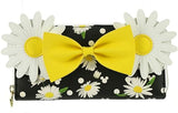 LOUNGEFLY DISNEY MINIE MOUSE DAISIES ZIP AROUND WALLET