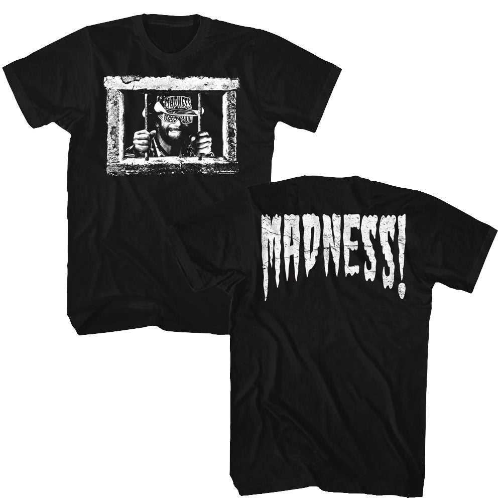 MACHO MAN-MACHO MAN MADNESS BARS-BLACK ADULT TSHIRT