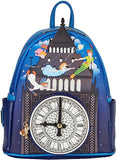 LOUNGEFLY DISNEY PETER PAN GLOW IN THE DARK CLOCK MINI BACKPACK