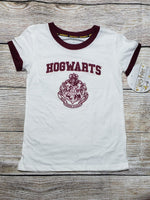 Harry Potter Hogwarts Girls Ringer Tee Size L 10/12