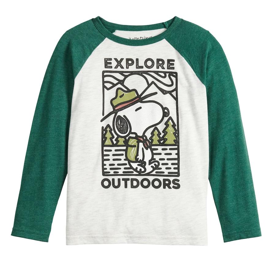 PEANUTS SNOOPY EXPLORE BOYS LONG SLEEVE T SHIRT