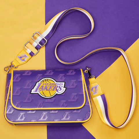 LOUNGEFLY NBA LAKERS LOGO CROSSBODY BAG