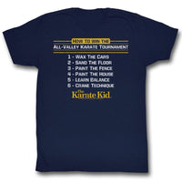 KARATE KID HOW TO ADULT T SHIRT SM TO 2XL