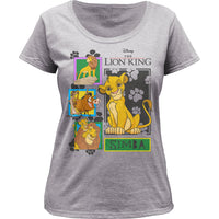 DISNEY THE LION KING COLLAGE JUNIORS T SHIRT SM TO 2XL