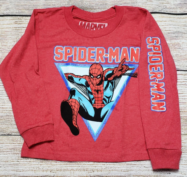 MARVEL SPIDER-MAN SWINGING INTO ACTION BOYS LONG SLEEVE T-SHIRT