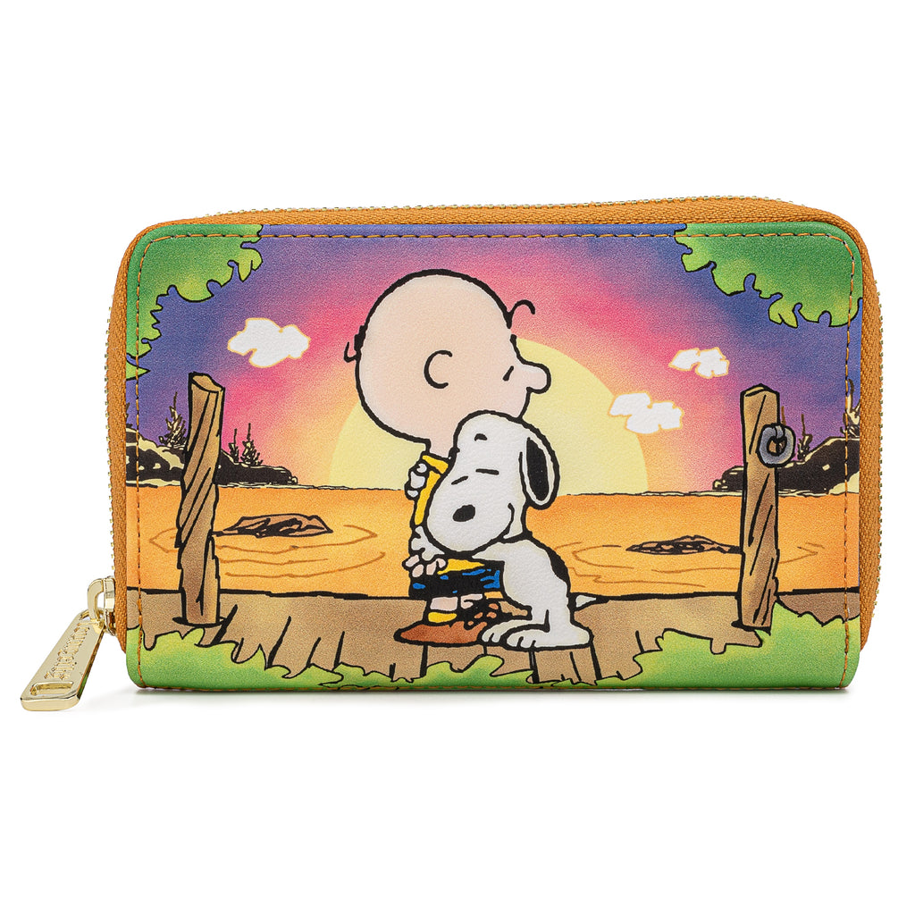 LOUNGEFLY PEANUTS CHARLIE BROWN SNOOPY SUNSET ZIP AROUND WALLET