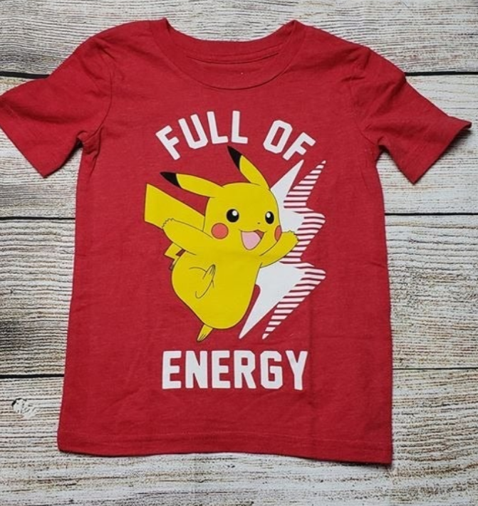 POKEMON PIKACHU FULL OF ENERGY BOYS YOUTH T-SHIRT
