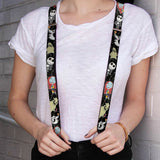 DISNEY THE NIGHTMARE BEFORE CHRISTMAS SUSPENDERS 1.0" JACK SALLY ZERO OOGIE BOOGIE