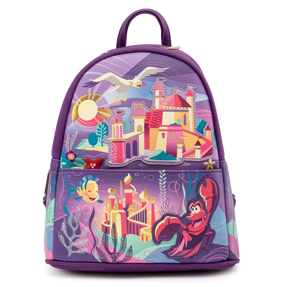 LOUNGEFLY DISNEY THE LITTLE MERMAID ARIEL CASTLE MINI BACKPACK