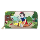 LOUNGEFLY DISNEY SNOW WHITE AND THE SEVEN DWARFS MULTI SCENE ZIP AROUND WALLET