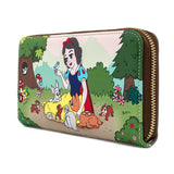 LOUNGEFLY DISNEY SNOW WHITE AND THE SEVEN DWARFS MULTI SCENE ZIP AROUND WALLET