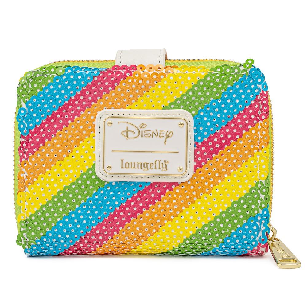 LOUNGEFLY DISNEY SEQUIN RAINBOW ZIP AROUND WALLET