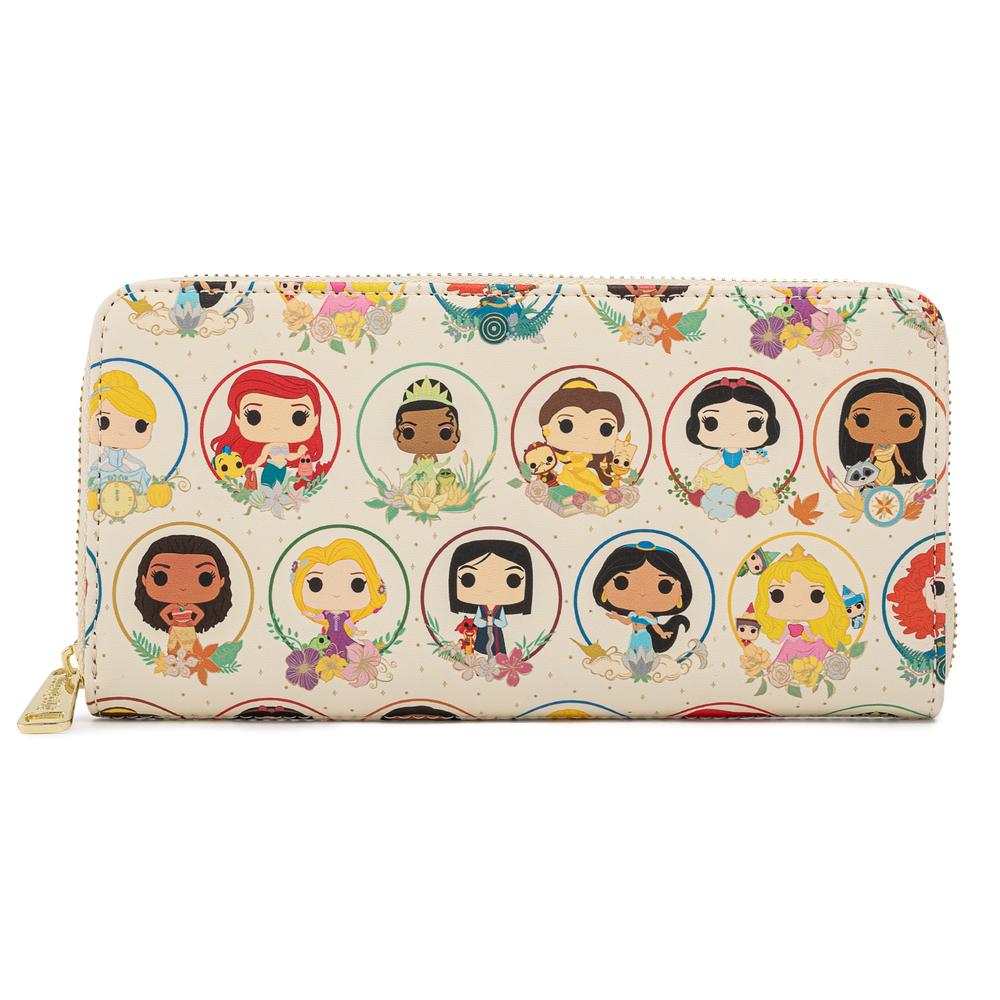 LOUNGEFLY FUNKO POP DISNEY PRINCESS CIRCLES ZIP AROUND WALLET