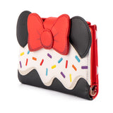 LOUNGEFLY DISNEY MINNIE MOUSE SPRINKLE CUPCAKE COSPLAY FLAP WALLET