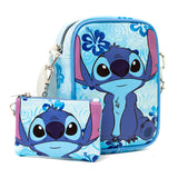 DISNEY LILO AND STITCH FLORAL BLUES CROSSBODY BAG AND COIN PURSE