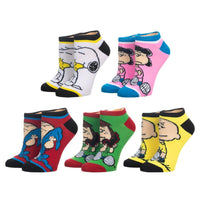 PEANUTS SNOOPY CHARLIE BROWN ANKLE SOCK 5 PACK