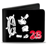 DISNEYMICKEY MOUSE MICKEY MOUSE THE TRUE ORIGINAL 28 STEAMBOAT WILLIE WHISTLING POSE MEN'S WALLET