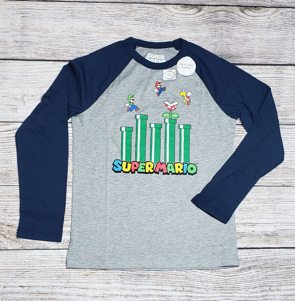 NINTENDO SUPER MARIO BOYS YOUTH RAGLAN T SHIRT