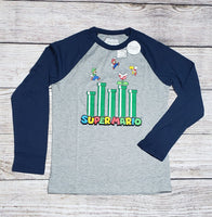 NINTENDO SUPER MARIO BOYS YOUTH RAGLAN T SHIRT