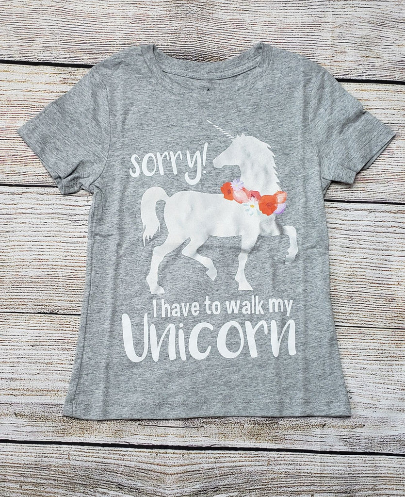 SORRY I HAVE TO WALK MY UNICORN GIRLS T SHIRT