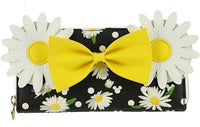 LOUNGEFLY DISNEY MINIE MOUSE DAISIES ZIP AROUND WALLET