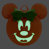 Loungefly Disney Glow FACE Minnie Pumpkin MINI Backpack