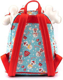 Loungefly Disney Christmas Mickey and Minnie Snowman AOP Womens Double Strap Shoulder Bag Purse with Ears Headband