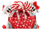 Loungefly Disney Christmas Mickey and Minnie Snowman AOP Womens Double Strap Shoulder Bag Purse with Ears Headband