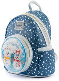 Disney Loungefly Mini Backpack - Snowman Mickey and Minnie Mouse Snow Globe