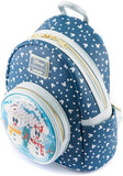 Disney Loungefly Mini Backpack - Snowman Mickey and Minnie Mouse Snow Globe