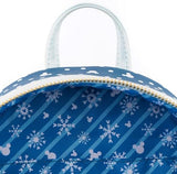 Disney Loungefly Mini Backpack - Snowman Mickey and Minnie Mouse Snow Globe