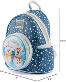 Disney Loungefly Mini Backpack - Snowman Mickey and Minnie Mouse Snow Globe