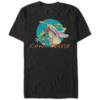 CARTOON NETWORK COW AND CHICKEN BADGE ADULT T SHIRT SM TO 5XL