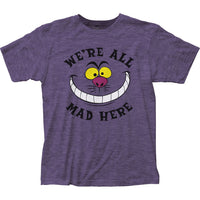 DISNEY ALICE IN WONDERLAND ALL MAD HERE ADULT T SHIRT SM TO 2XL