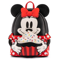 LOUNGEFLY DISNEY MINNIE MOUSE SPRINKLE CUPCAKE COSPLAY BACKPACK
